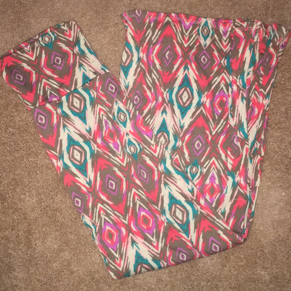 Aztec print maxi skirt, pink, tan, turquoise